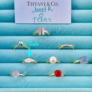💛Like New Tiffany & Co Micro Signet Diamond Ring in 18k Rise Gold, sz 6💛